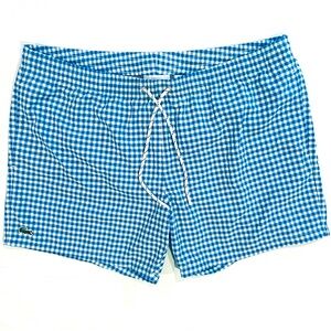 New Lacoste Swim Shorts Mens XL Gingham Seersucker Trunks Urban Outfitters Croc